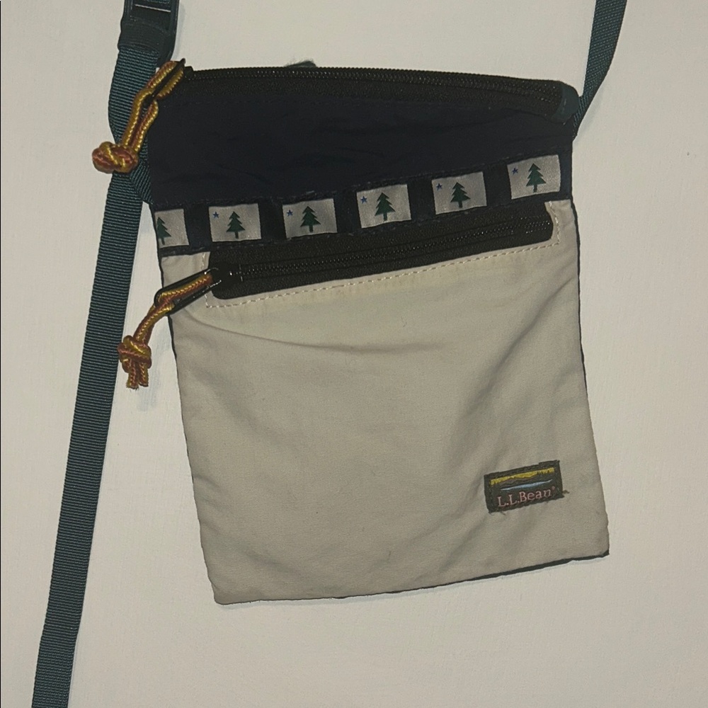 L.L. Bean Black and Tan Messenger Bag